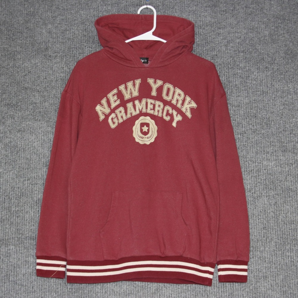 Kidpik Boys Hoodie XXL 16 Burgundy New York Gramercy Graphic Pullover Sweatshirt
